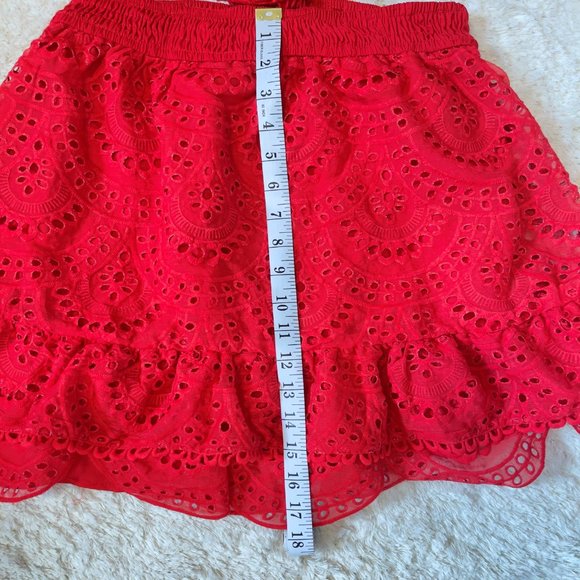 Chicways Red Ruffled Cut Out Mini Dress - Picture 4 of 14